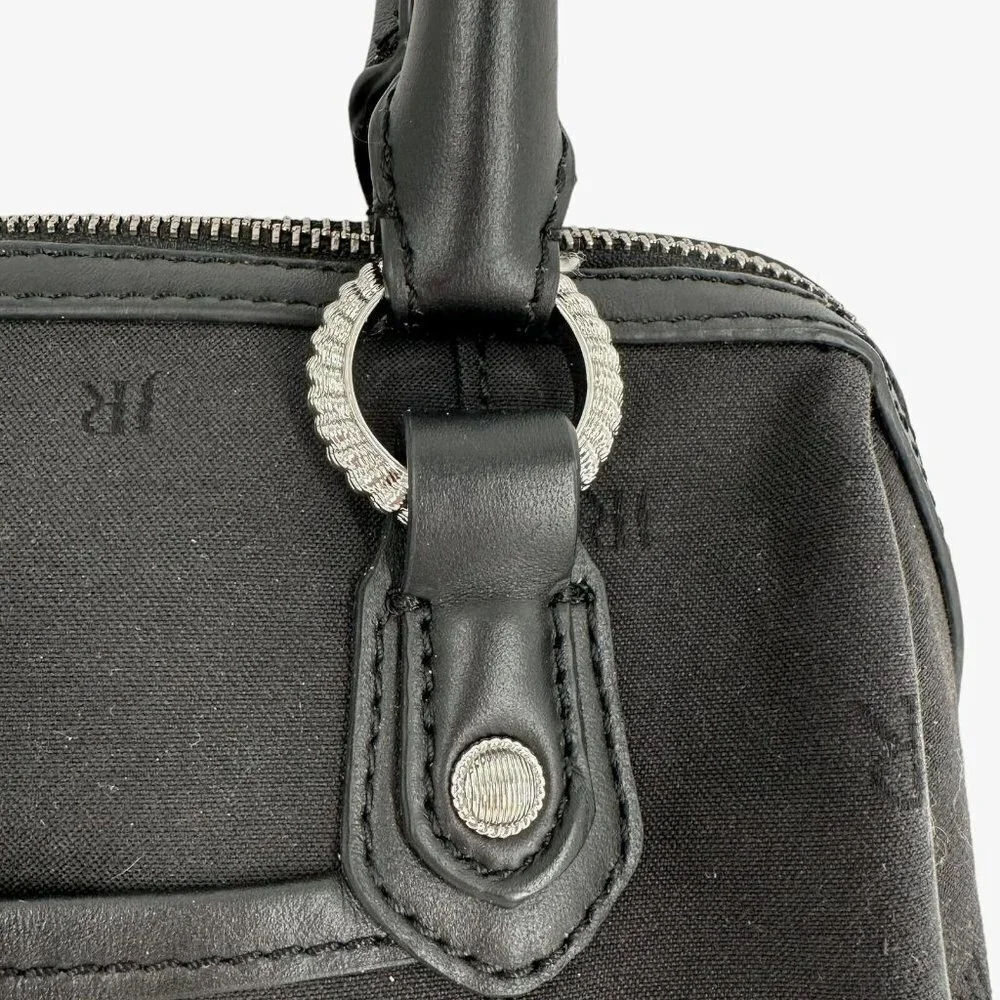 Judith Ripka Black Signature Canvas Satchel Handbag